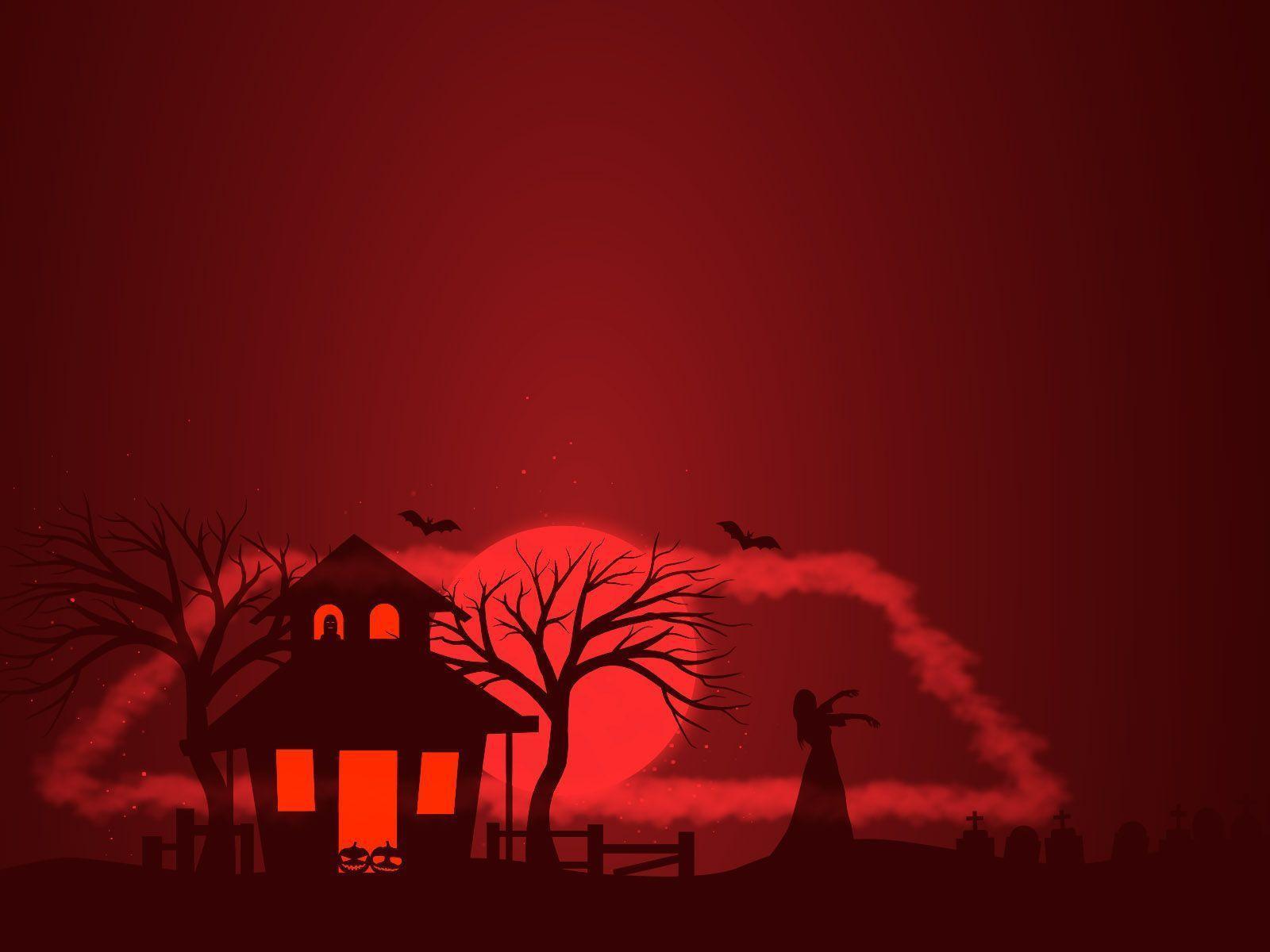 Evil Horror Powerpoint , Red PPT Background