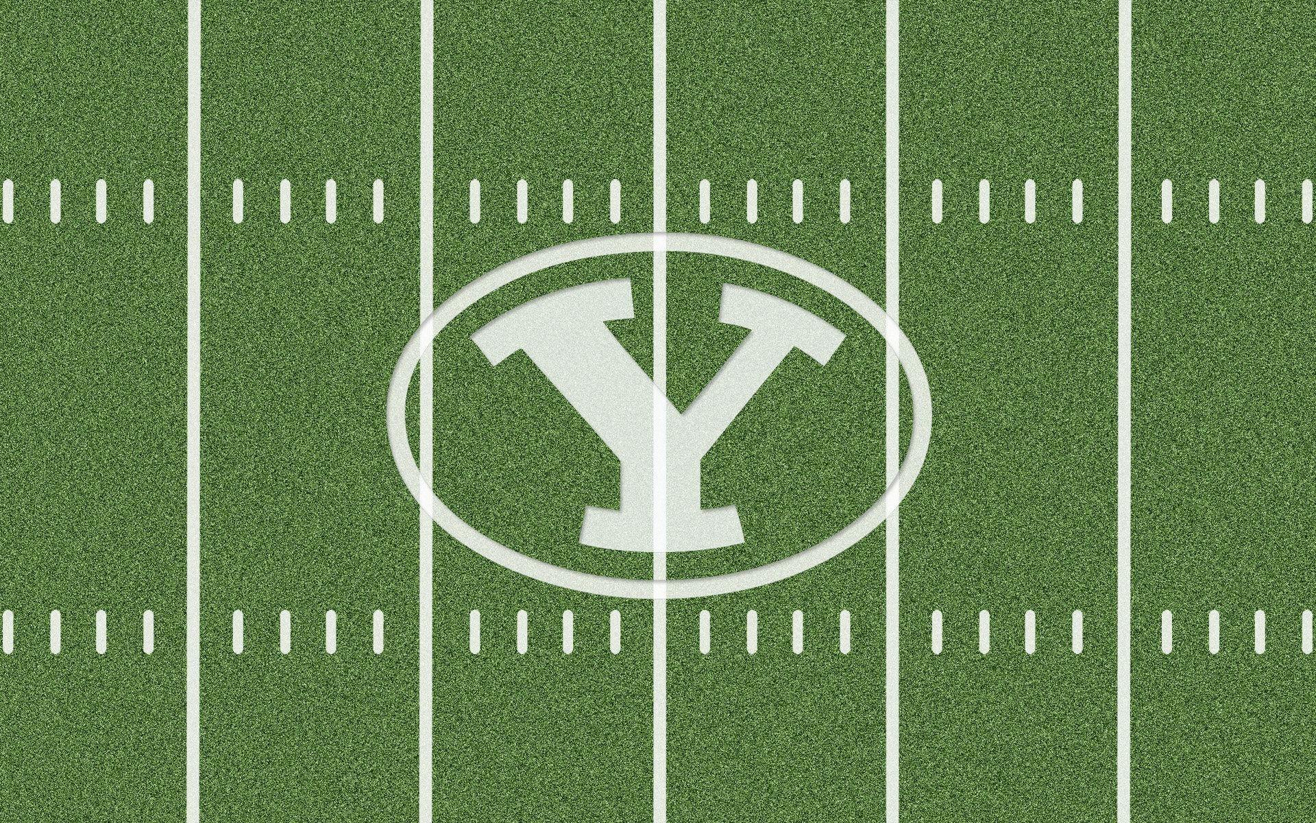 Football Field Byu Cougars Logo On HD Desktop Background Image