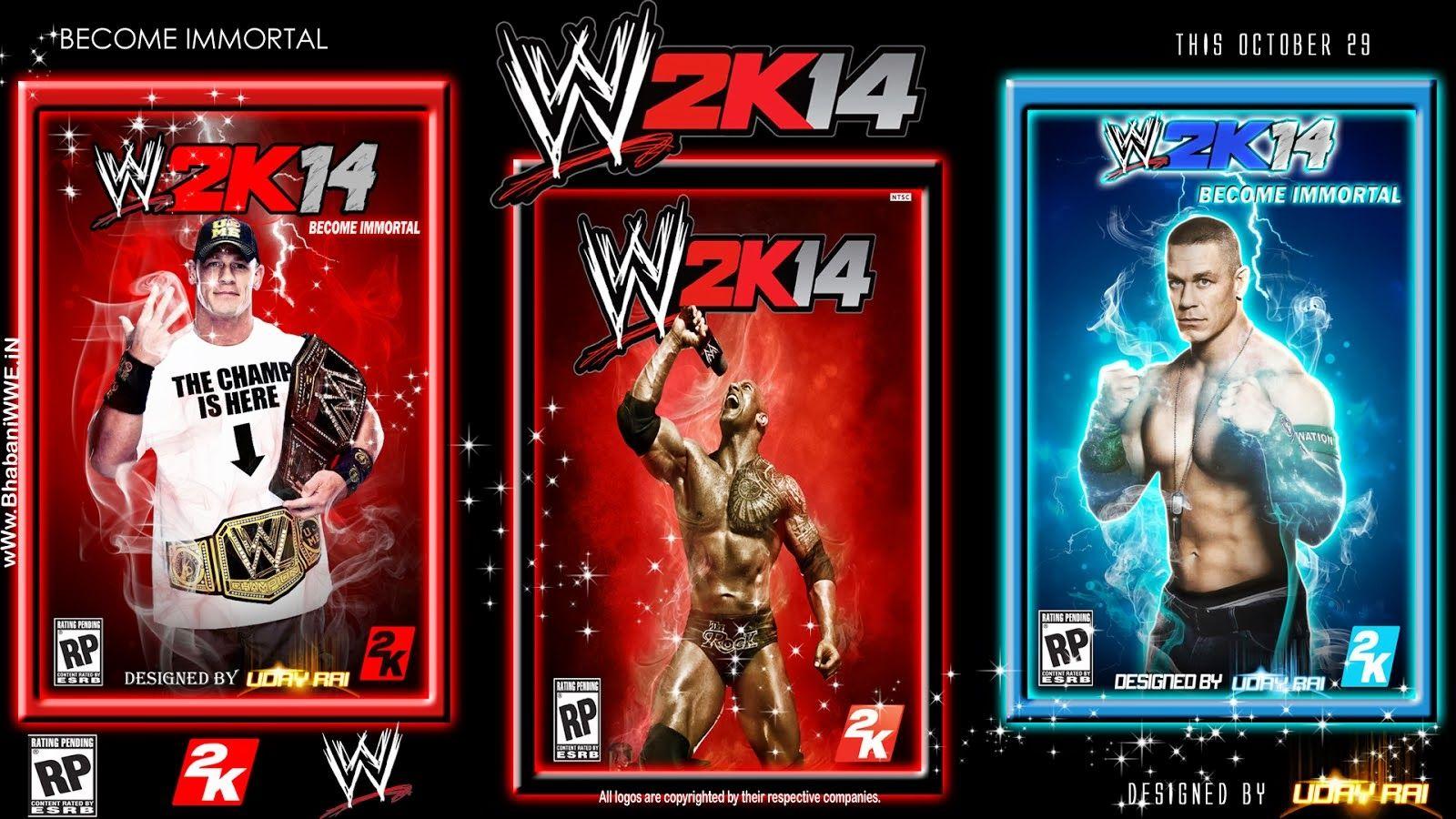 Wallpaper WWE 2K14 Cover Collection feat. The Rock & John Cena