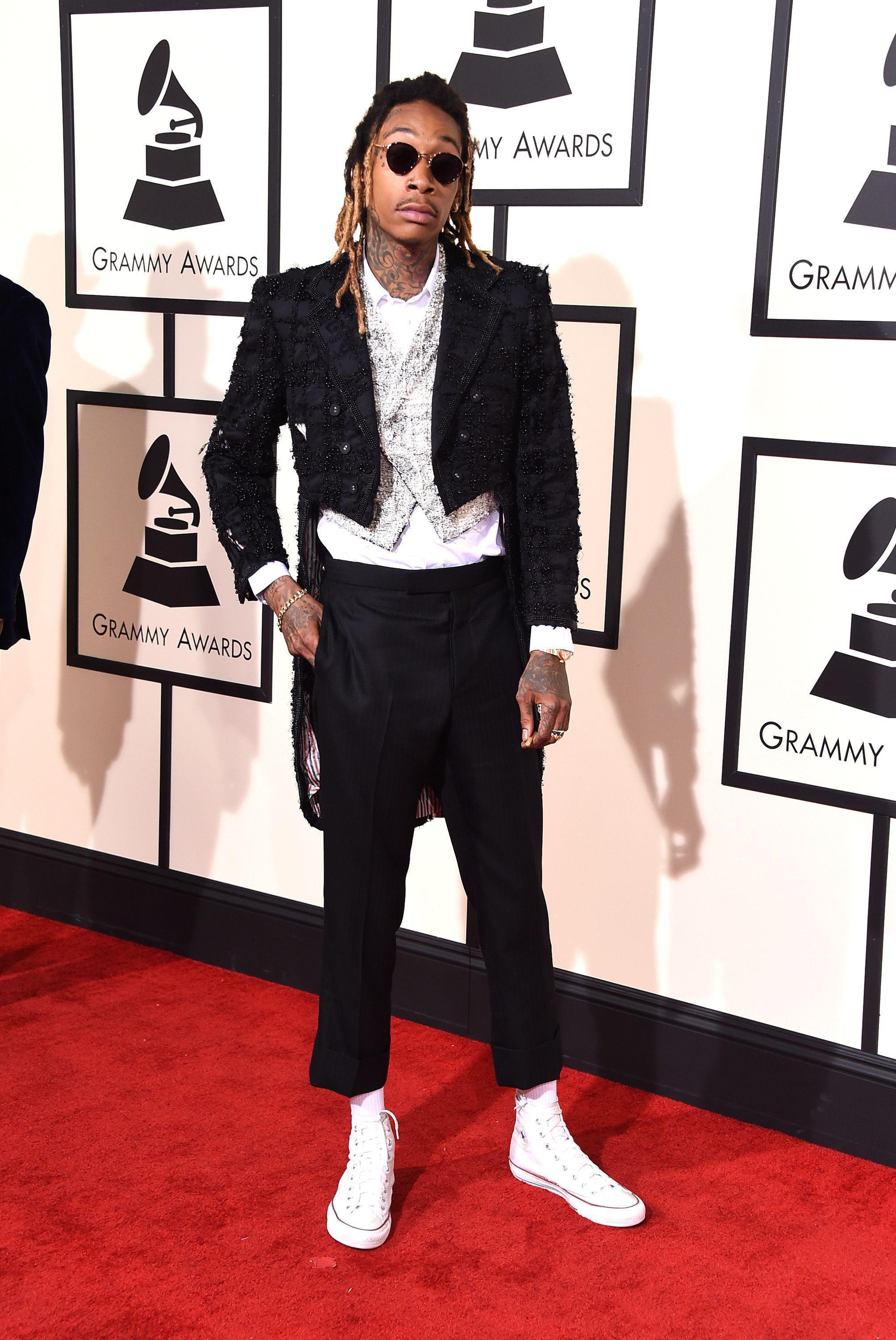 Wiz Khalifa on the Grammy Awards 2016 Red Carpet
