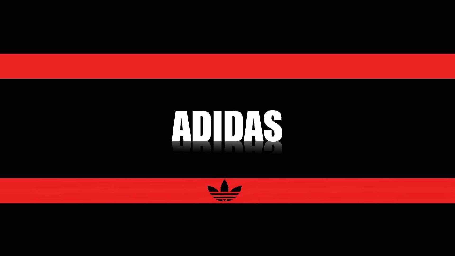 Adidas Logo, Adidas Brand Logo Red And Black Wallpaper