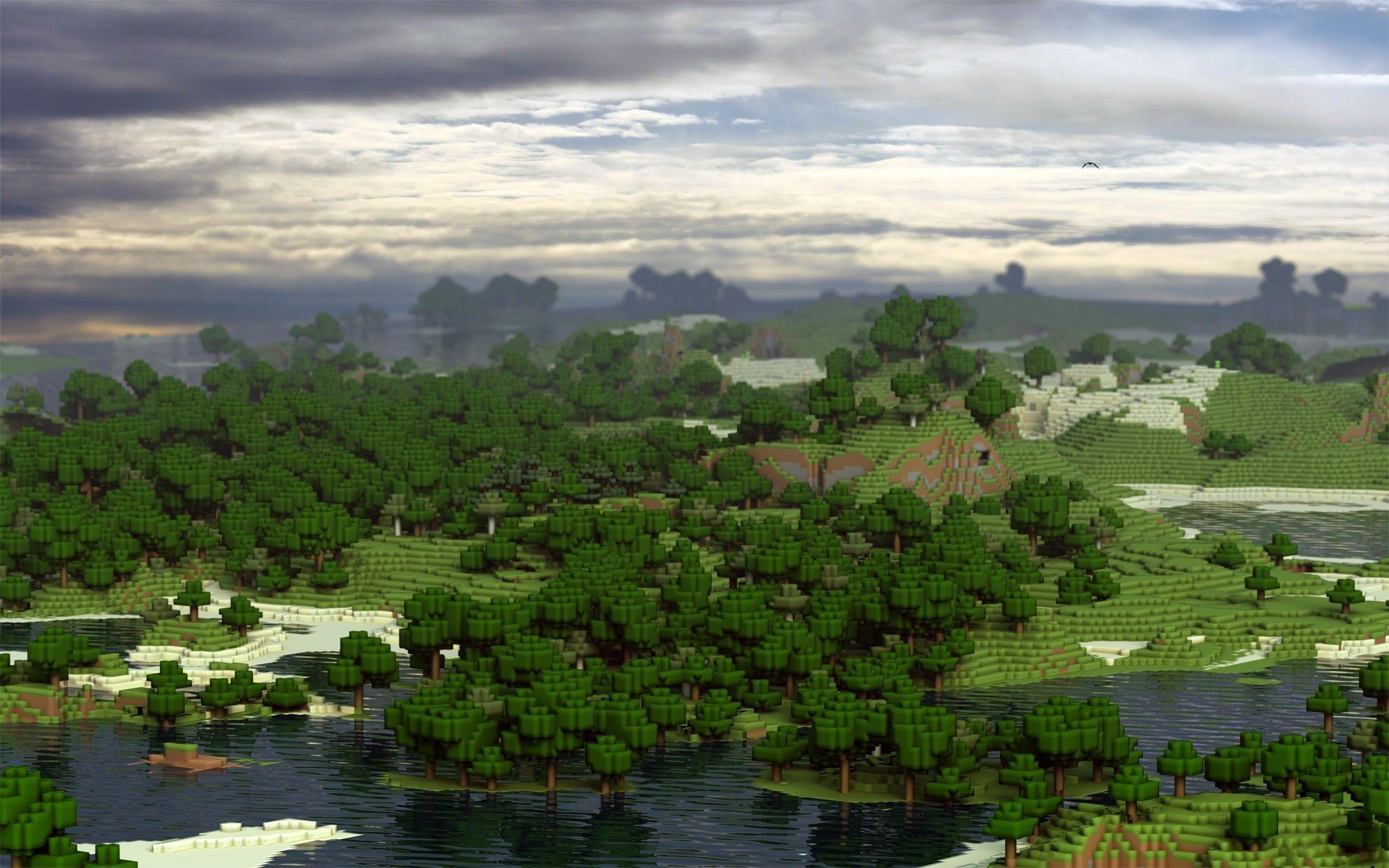 Video games landscapes minecraft digital art block 3D fan art. HD