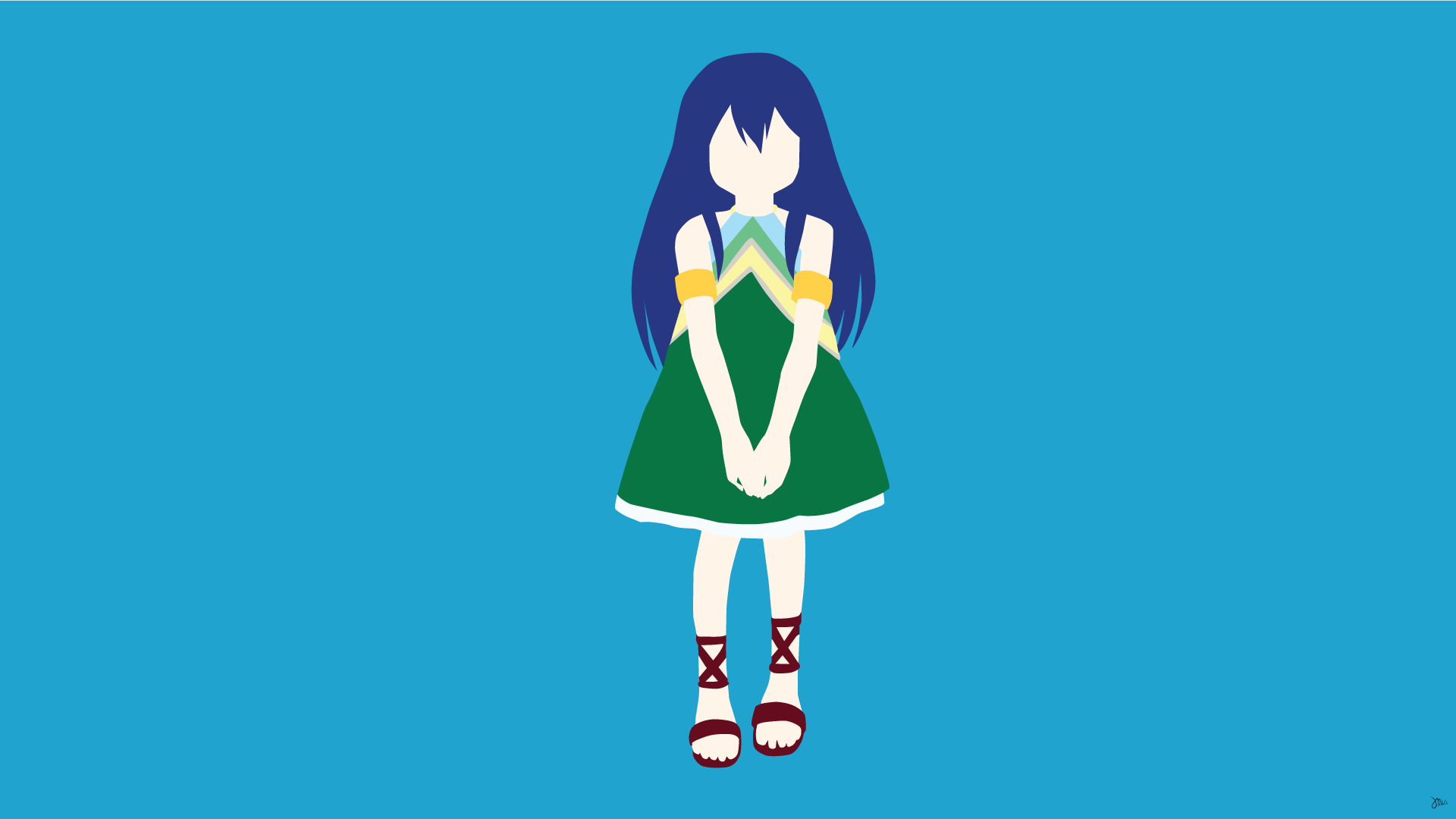 wendy Marvell Fairy Tail Minimalistic Wallpaper