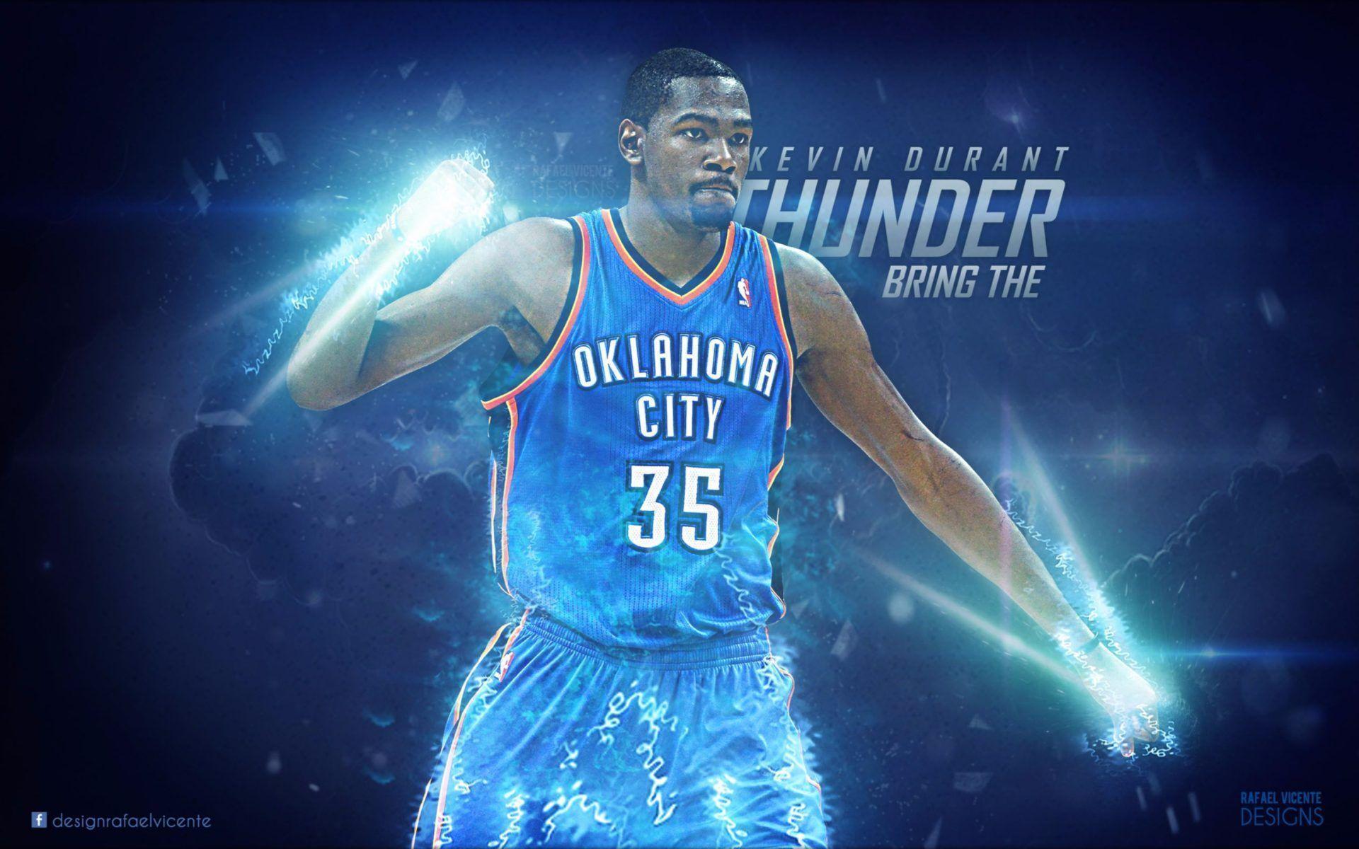 Bring The Thunder Kevin Durant Large Image 4K Wallpaper HD