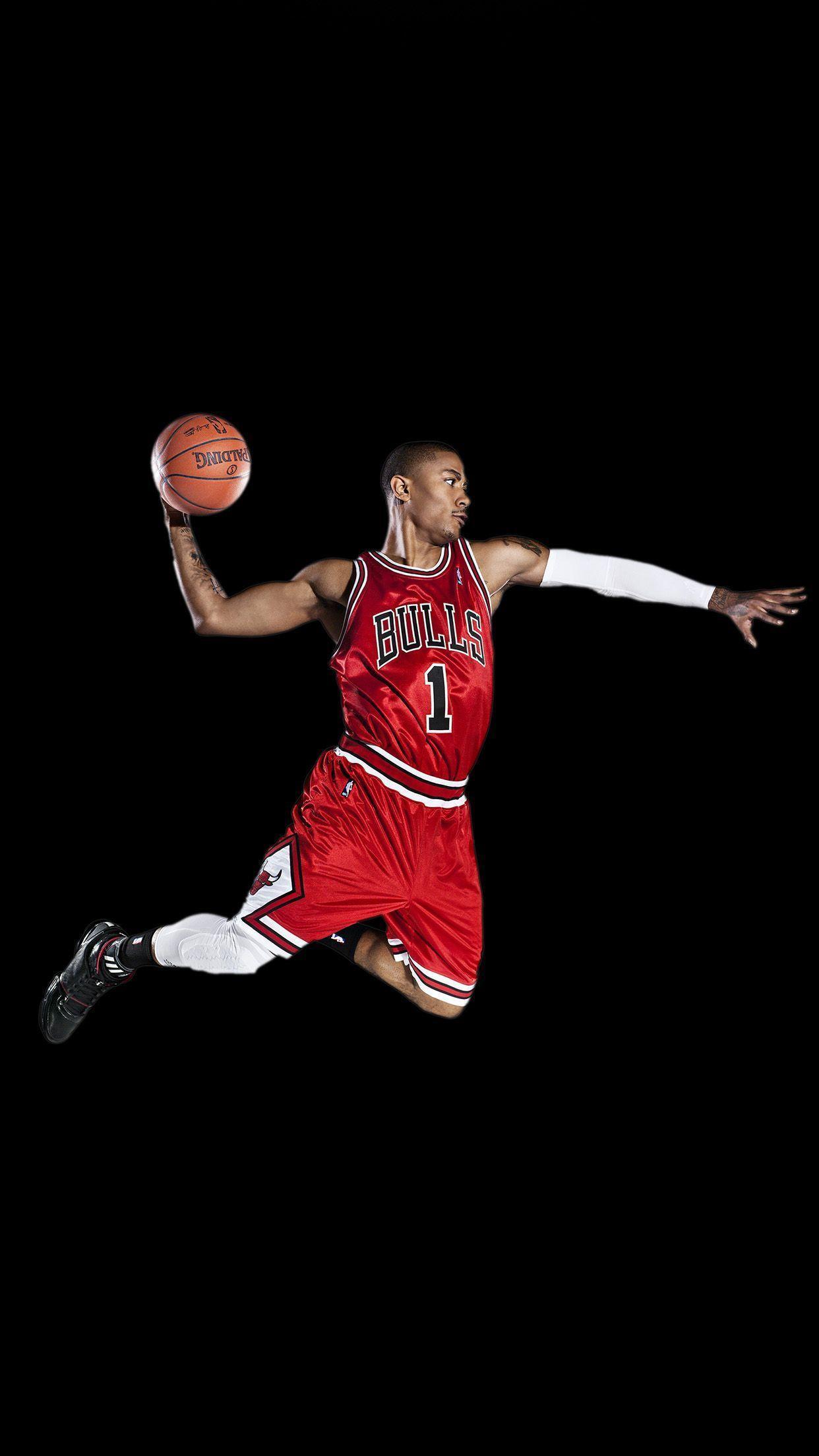 Chicago Bulls Derrick Rose Sports Red Number One Android Wallpaper (1)
