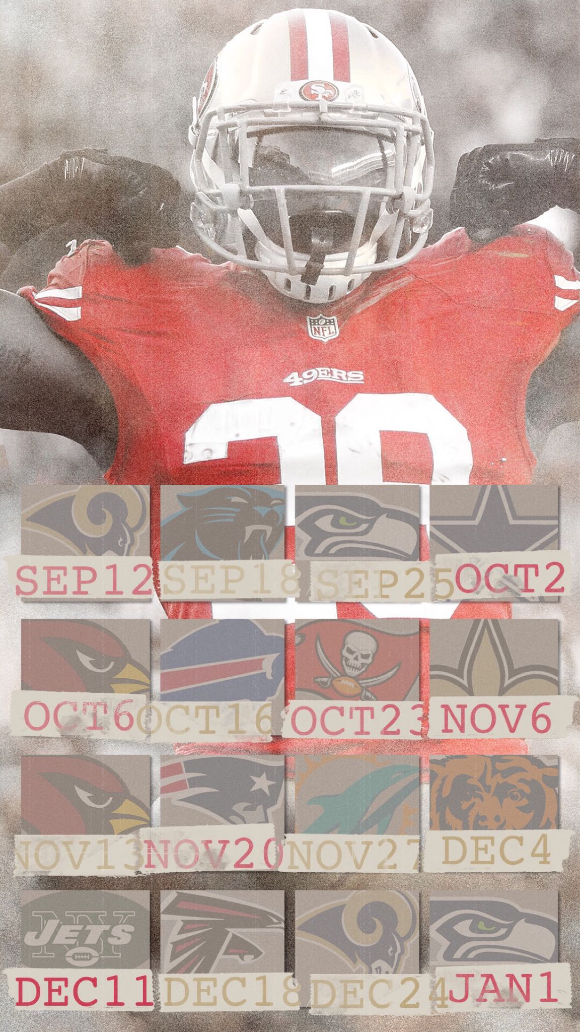 49ers schedule wall paper (mobile, desktop)