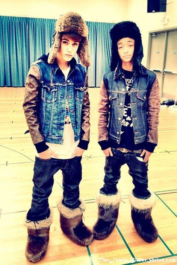 Justin Bieber & Jaden Smith Model Swag Boots Together