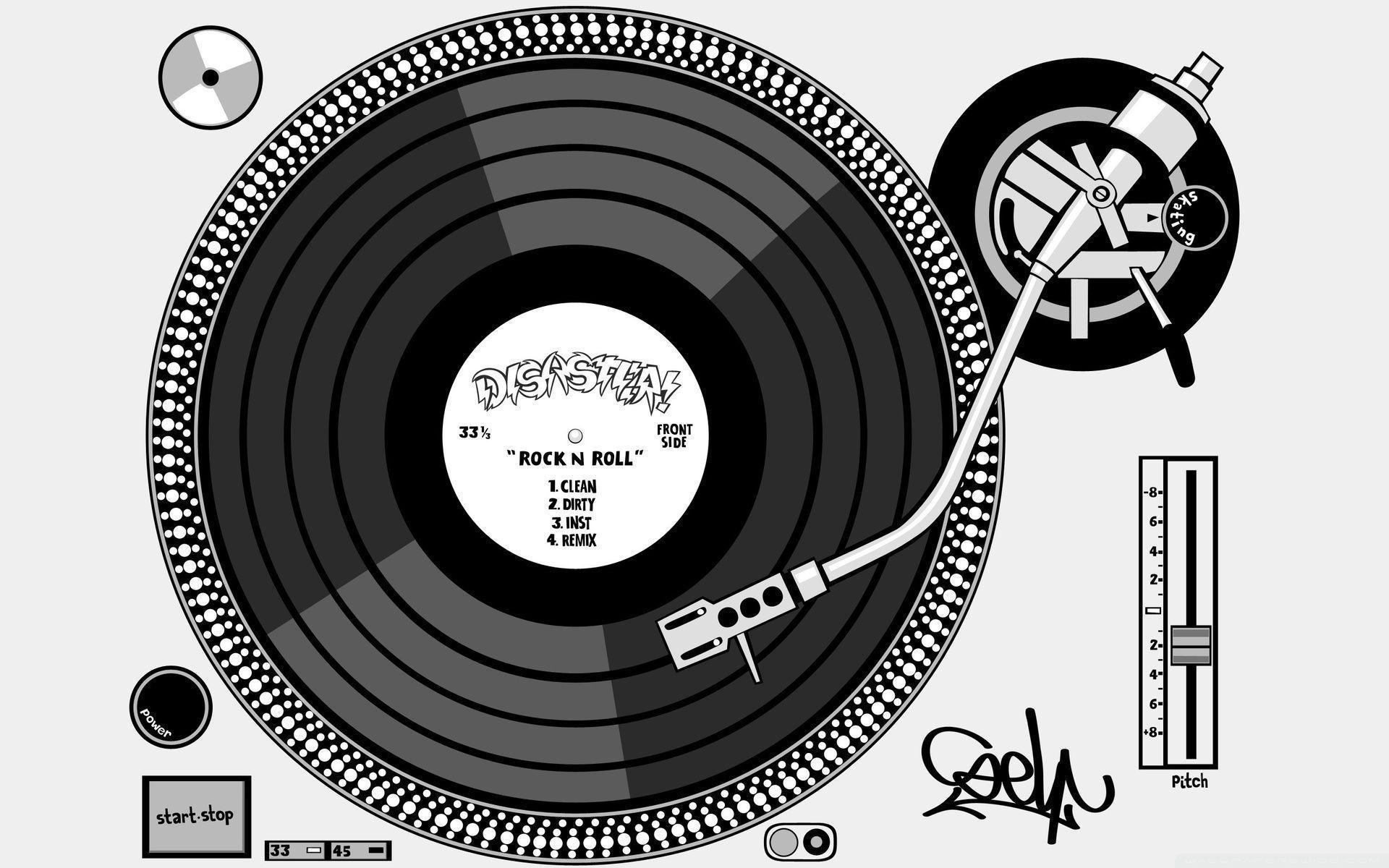 Dj, Vinyl, Black &amp;amp; White, Dj Setup, Vinyl