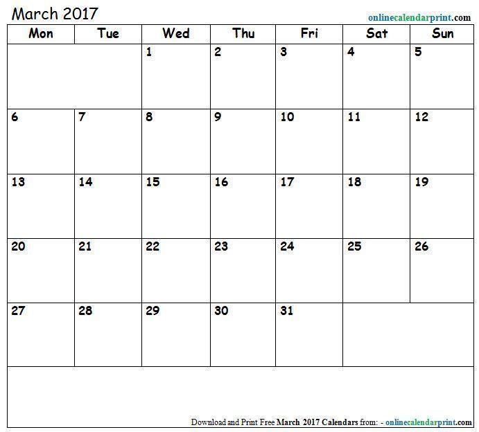 April Calendar 2017 with Holidays