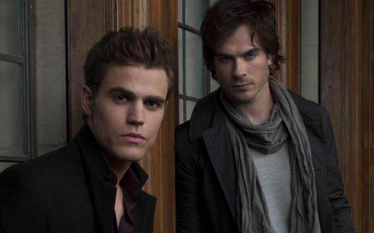 Damon, The Vampire Diaries, Stefan, Serials Wallpaper