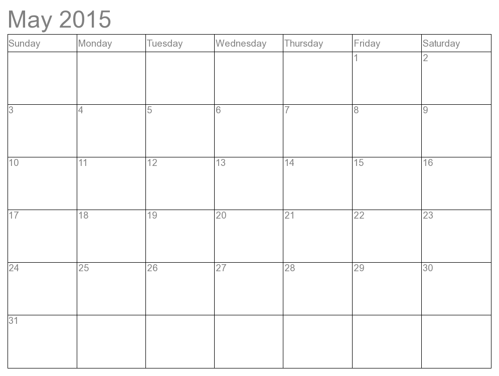 May 2015 Desktop Calendar Wallpaper