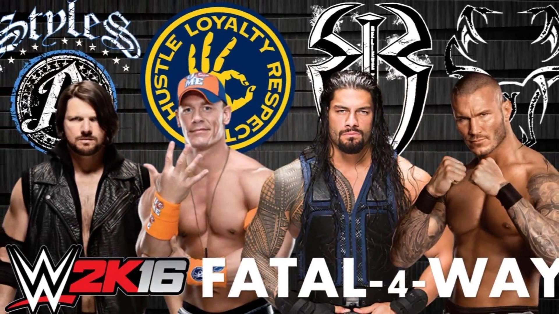 WWE 2K16 Styles vs John Cena vs Roman Reigns vs Randy Orton