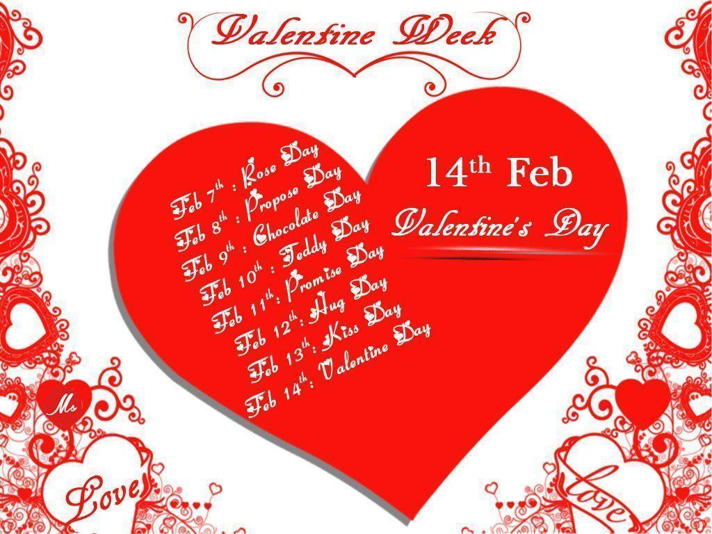 All Valentine Week List 2017 Calendar Valentine&;s Day Date Sheet