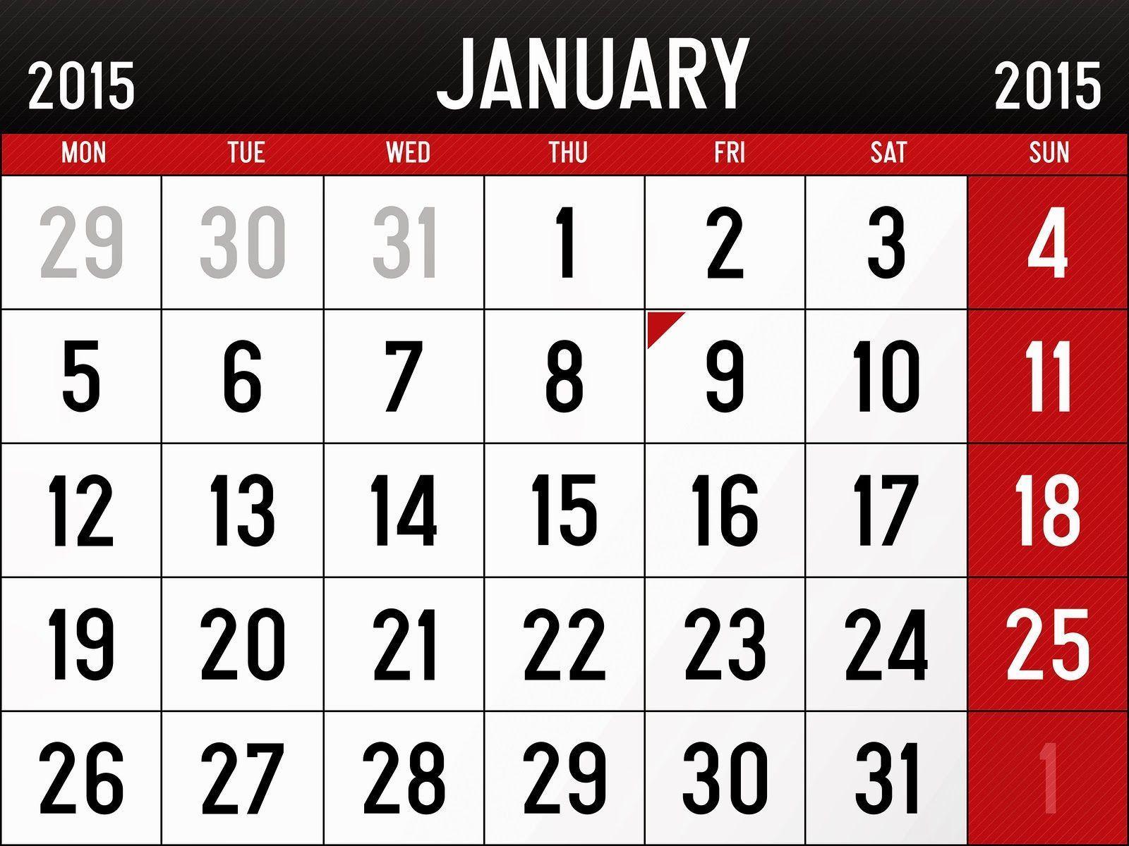 January 2015 Calendar Free Download HD Wallpaper PDF Excel Word JPEG