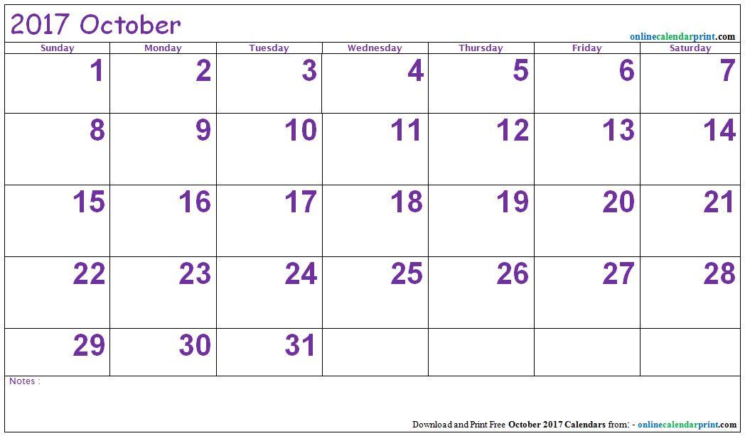 November Calendar 2017