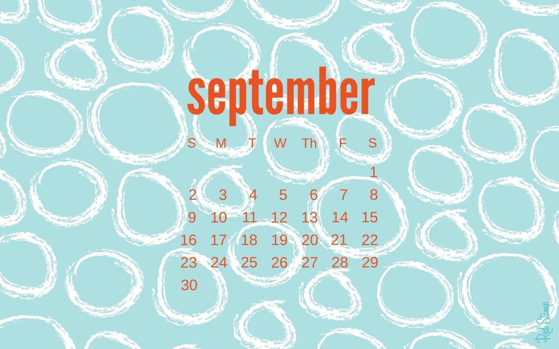cute calendar september 2017 desktop wallpaper