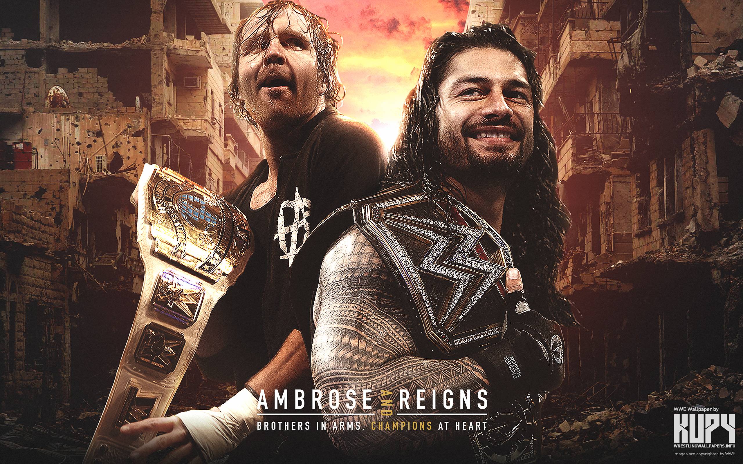 NEW Dean Ambrose & Roman Reigns Champions wallpaper!