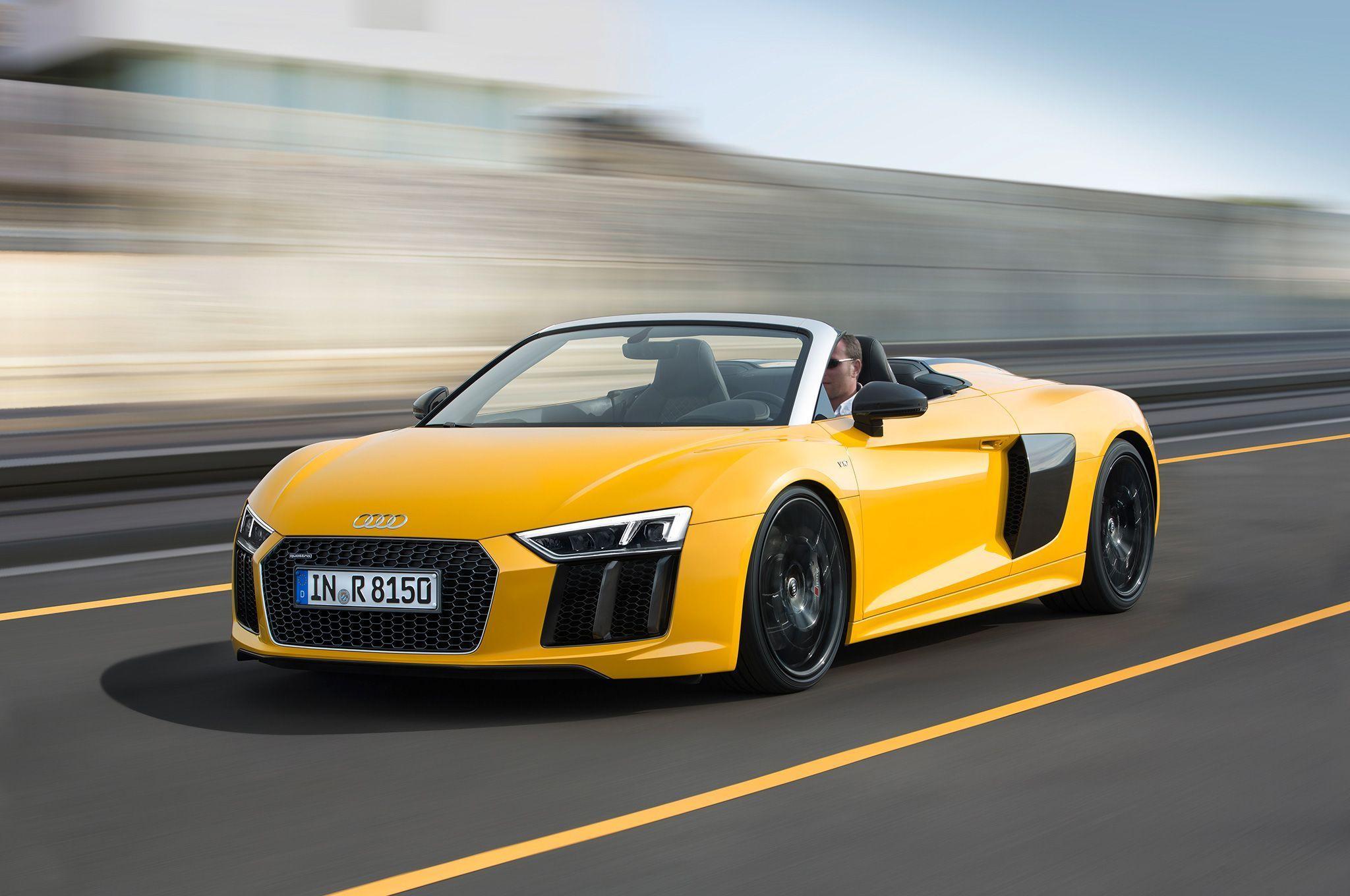 Audi R8 Spyder Wallpaper Full HD Red Convertible Trunk Space