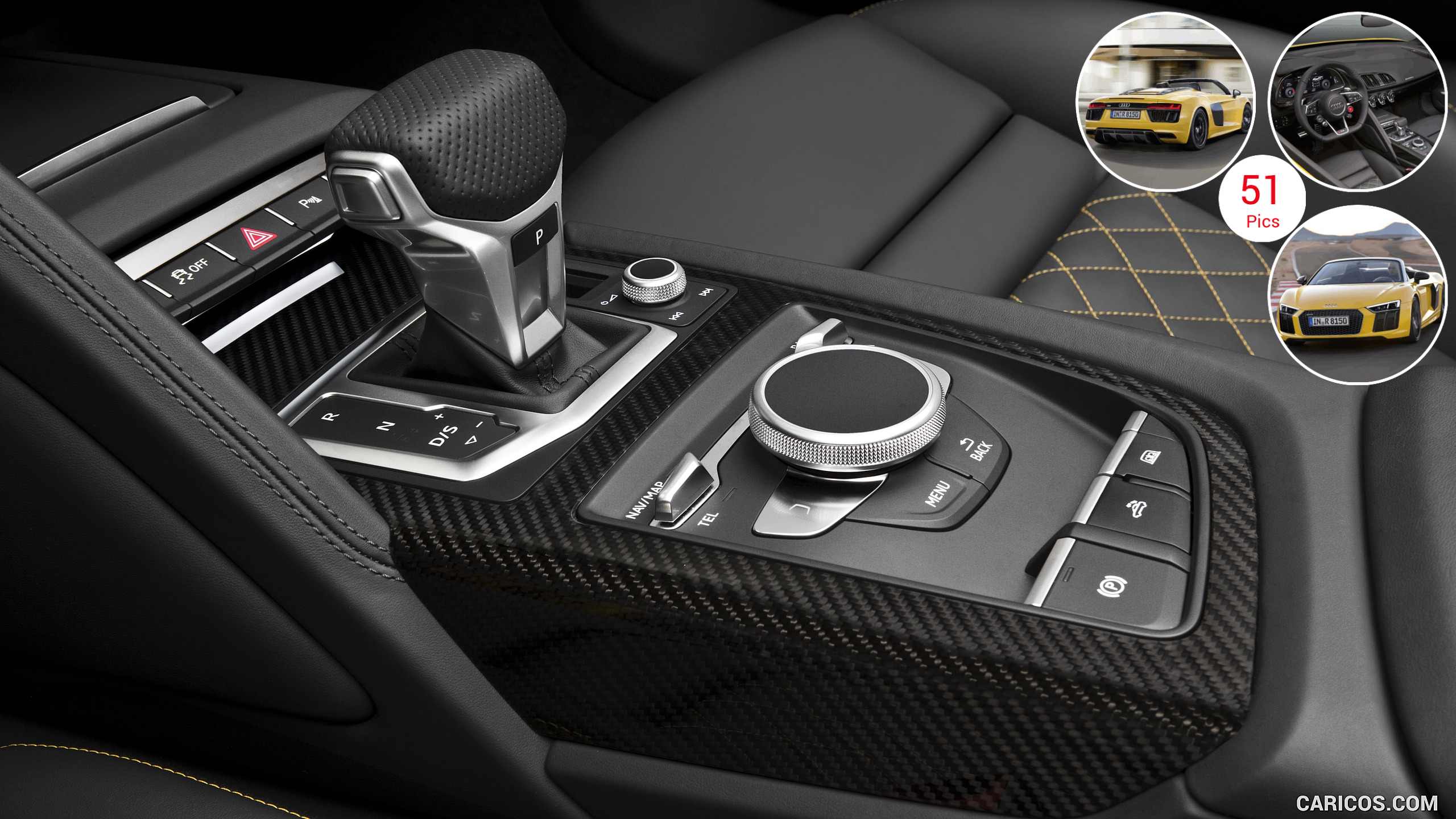 Audi R8 V10 Spyder, Controls. HD Wallpaper
