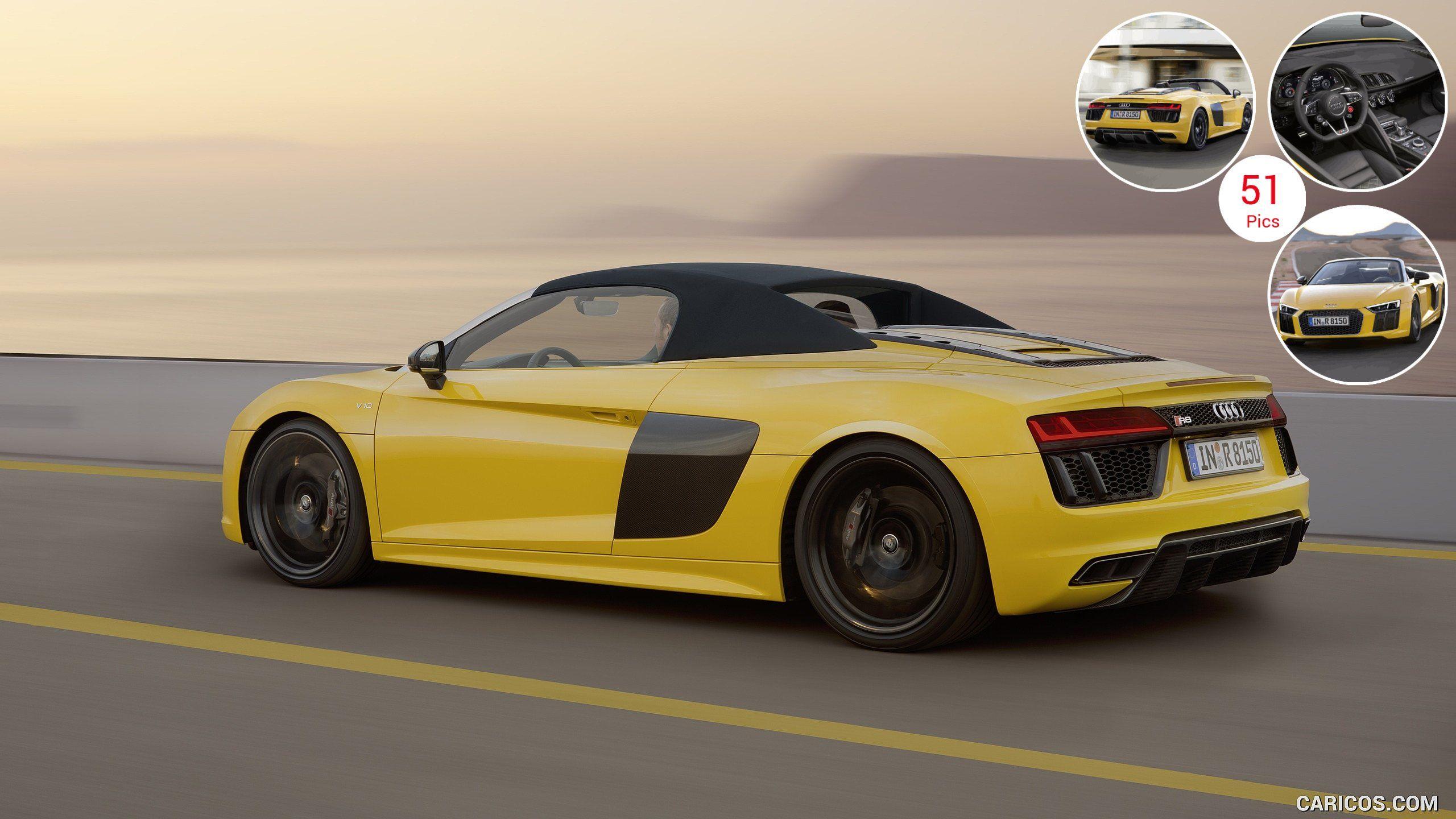 Audi R8 V10 Spyder (Color: Vegas Yellow). HD Wallpaper