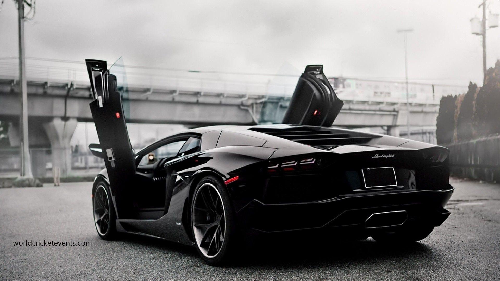 Lamborghini black Aventador HD wallpaper for desktop