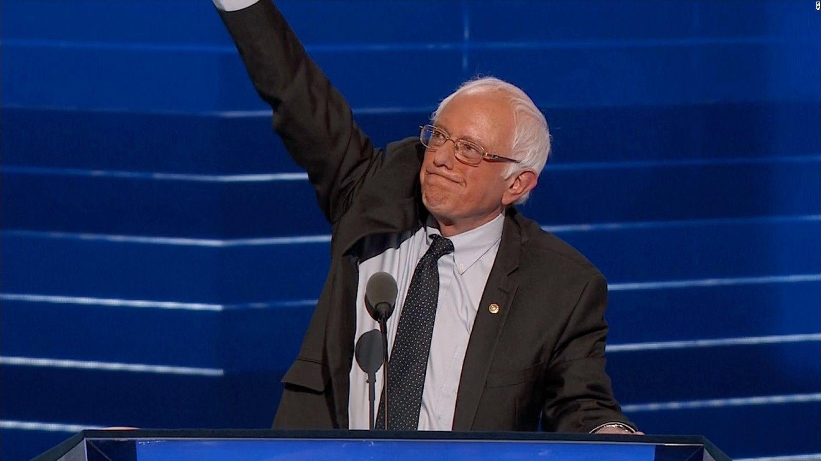 Bernie Sanders takes the DNC stage, crowd goes crazy