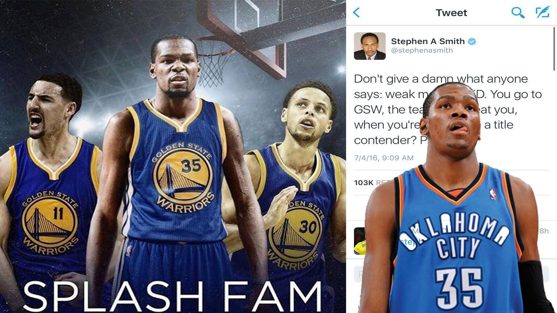 Kevin Durant LEAVES OKC JOINS STEPH CURRY&;s Golden State Warriors