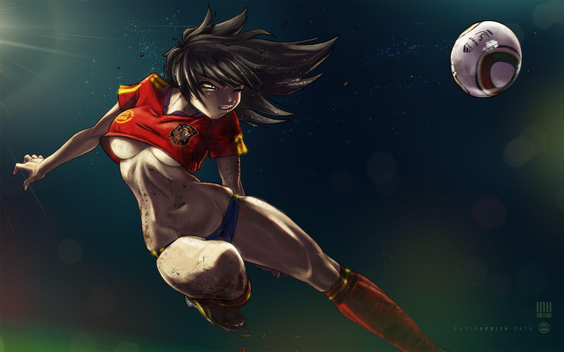 Anime wallpaper # 55084. form, girl, football, sports, the ball