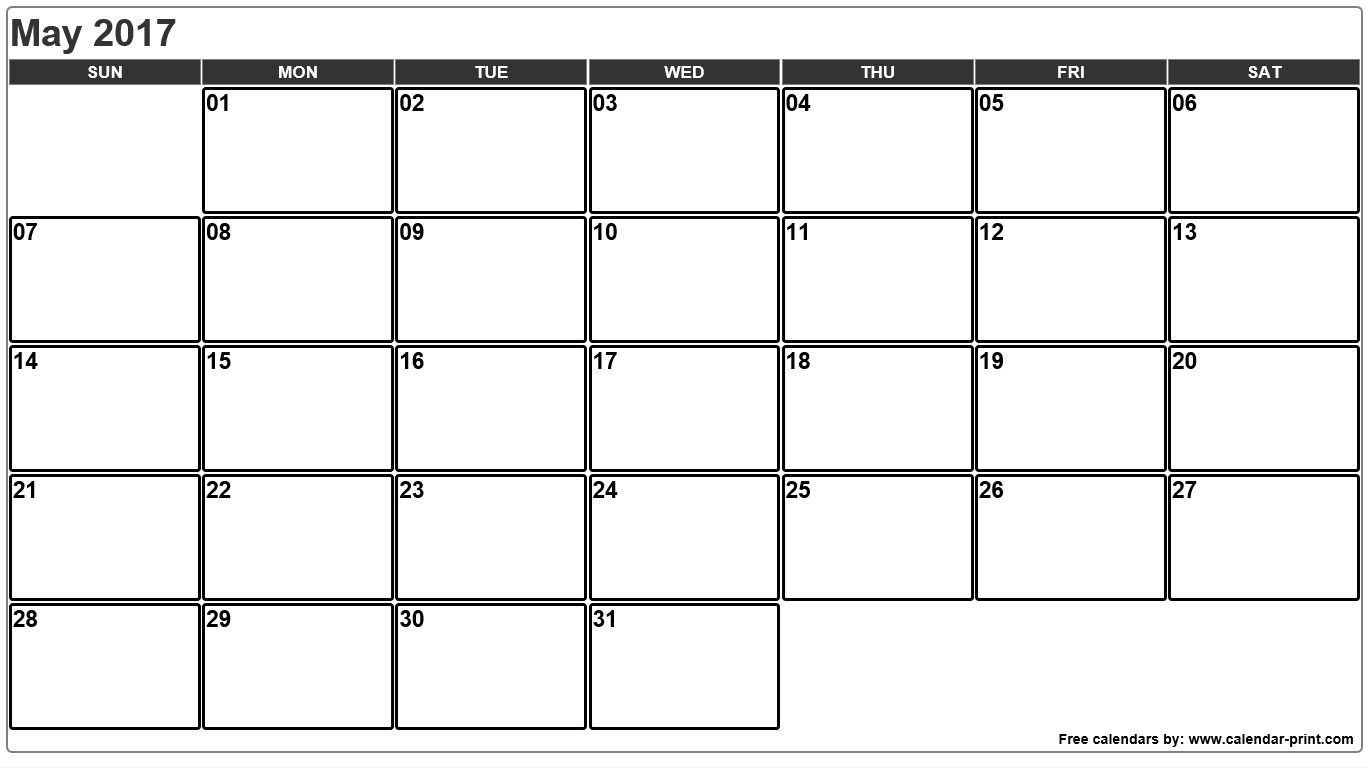 May 2017 Calendar