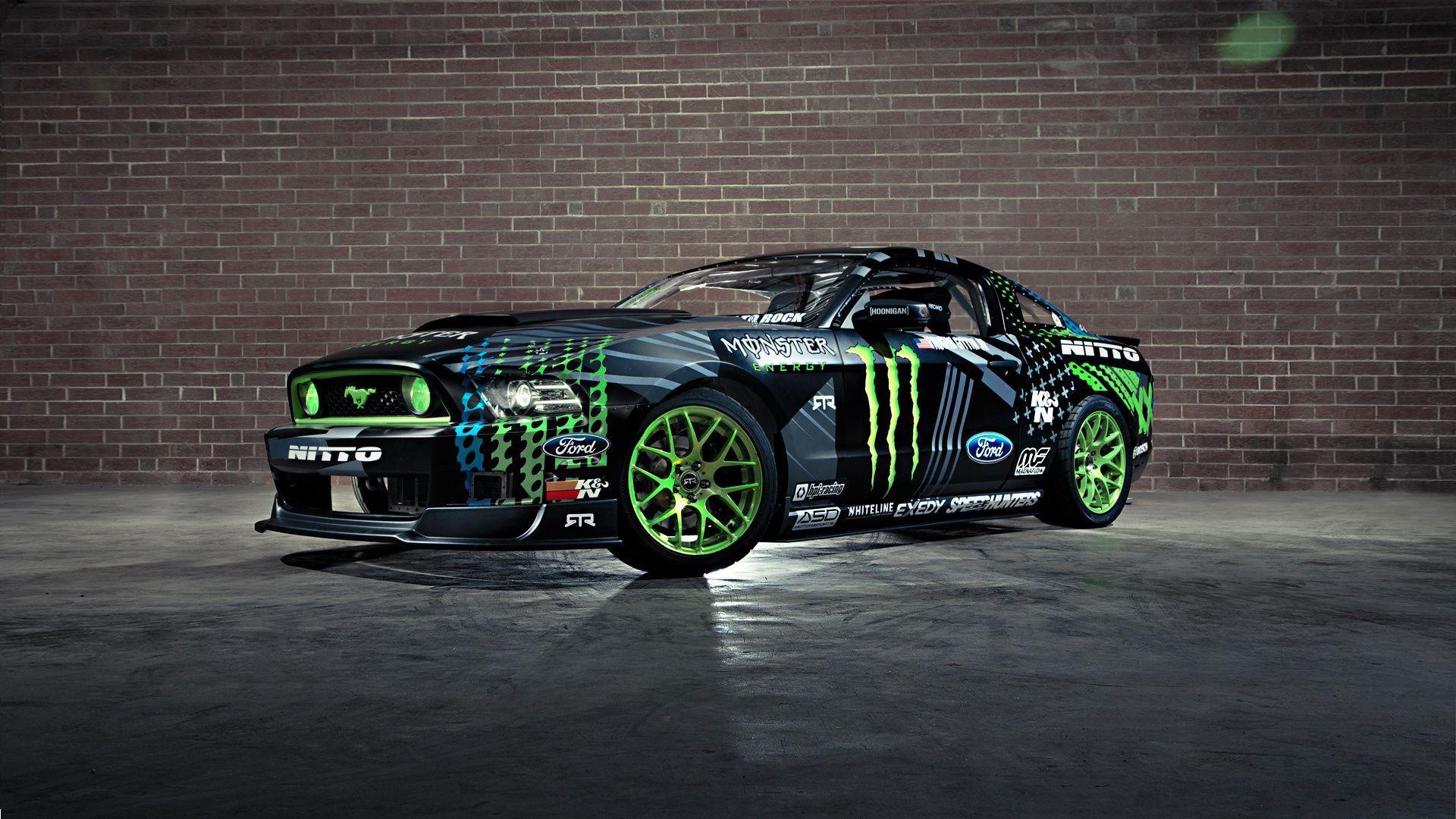 wallpaper # 36. drift, Mustang, vaughn gittin jr, monster energy