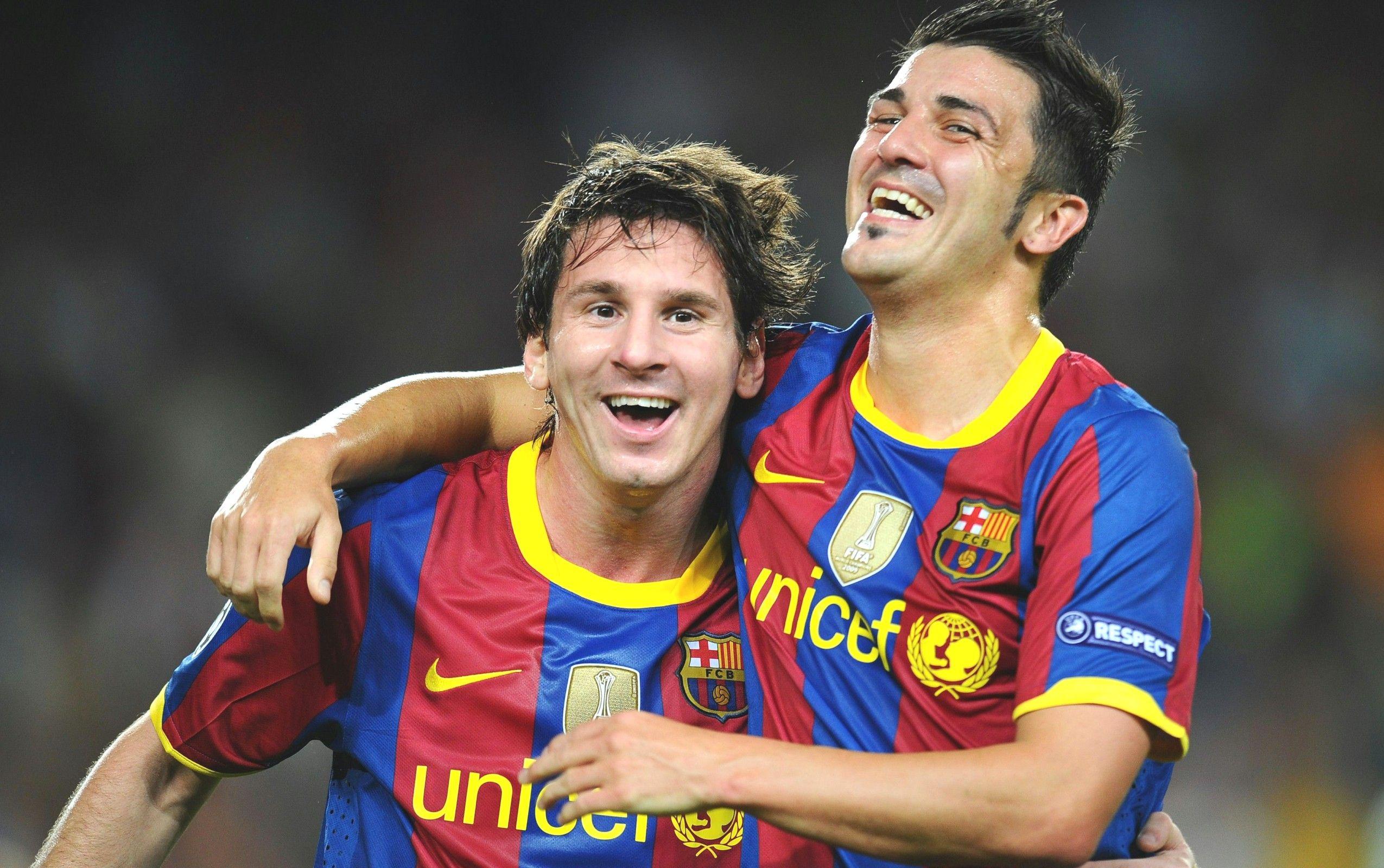 Lionel Messi And David Villa wallpaper