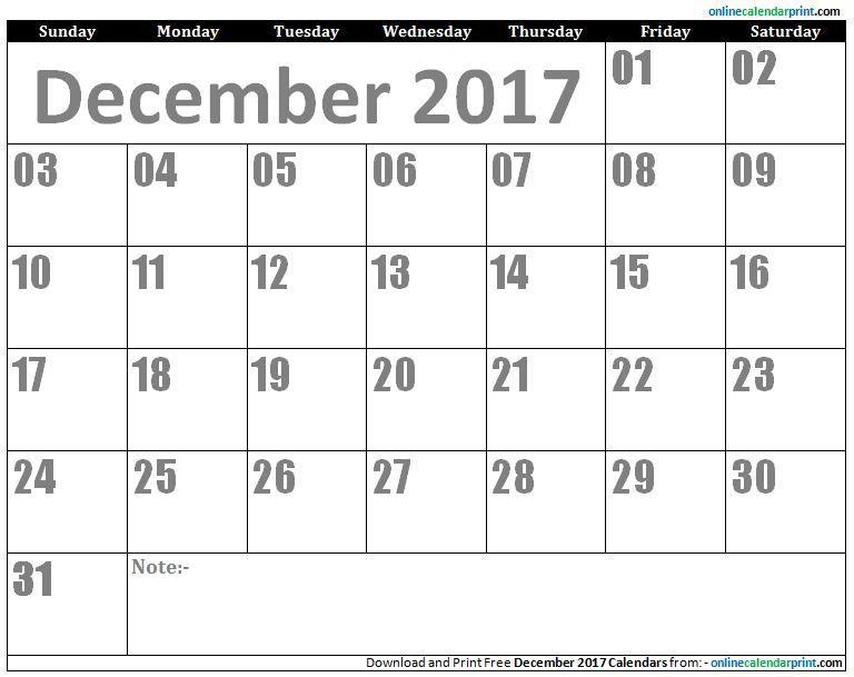 June 2017 Blank Calendar