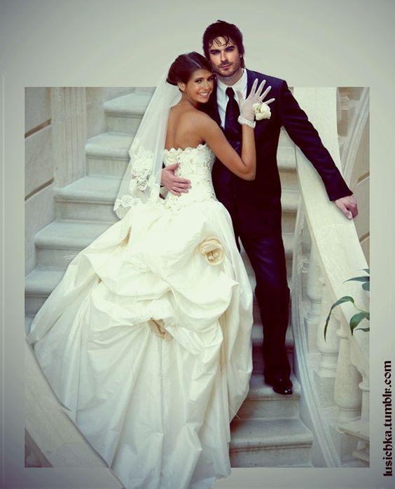 What a beautiful couple! And her dress is. Favorite couples
