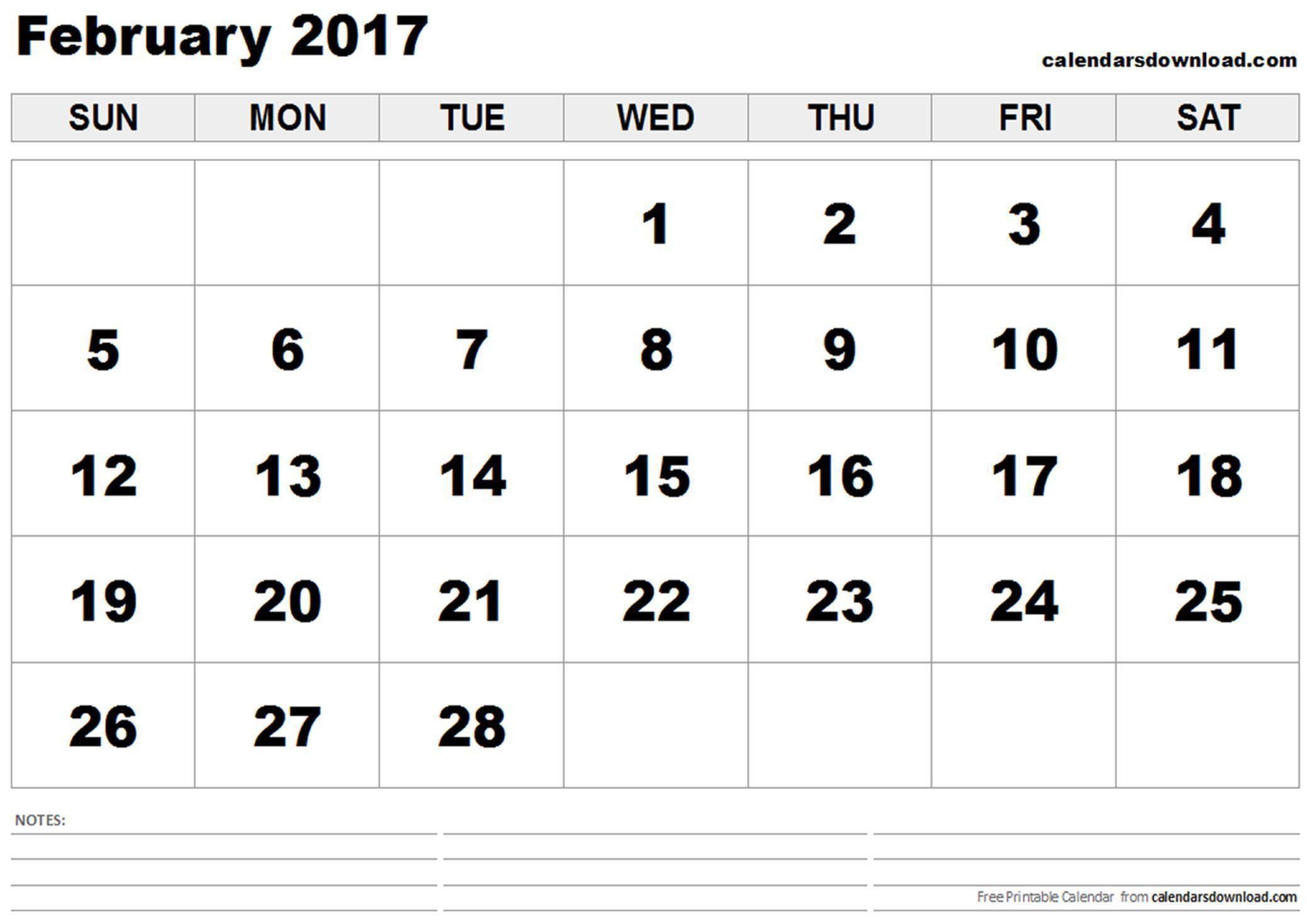February 2017 Calendar Cute. yearly calendar printable