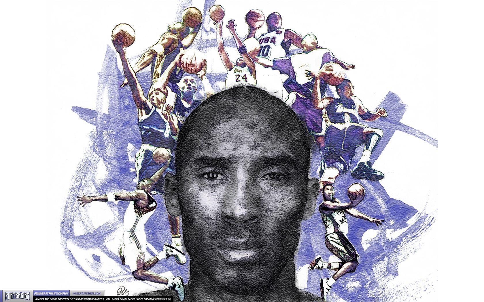 Kobe Bryant Career Painting Wallpaper. Posterizes. NBA