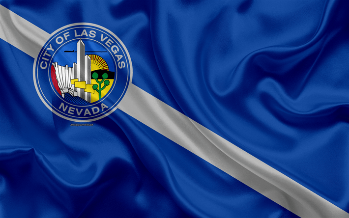Flag of Las Vegas, 4k, silk texture, American city, blue silk flag wallpaper Flag of Las Vegas, 4k, silk texture, American. Flag Wallpaper