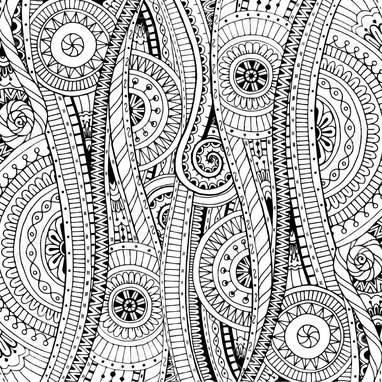 Doodle background in vector with doodles, flowers and paisley. Vector ethnic pattern can be Background In Vector With Doodles, Flowers And Paisley