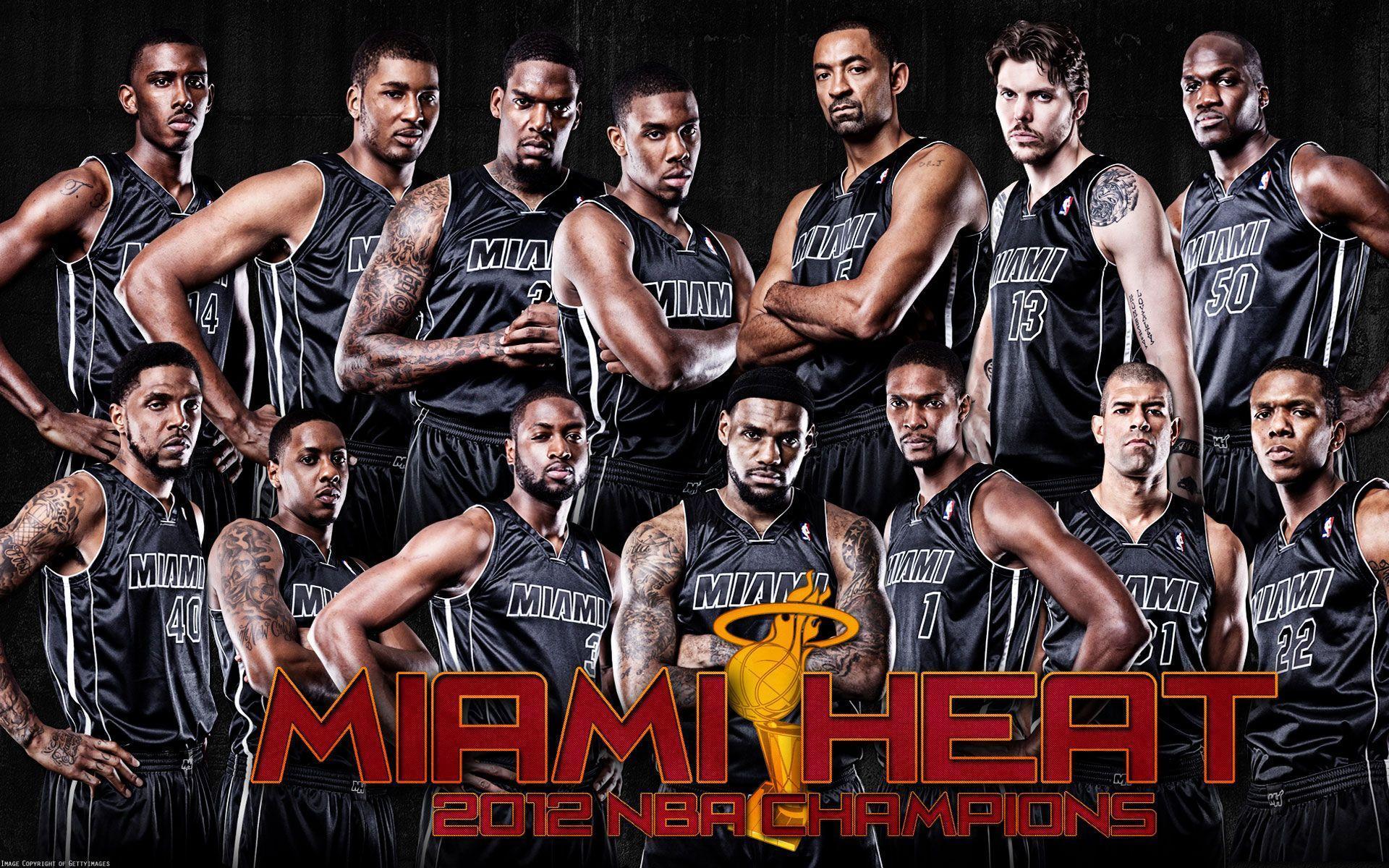 Miami Heat 2012 NBA Champions Roster Wallpaper. Basketball