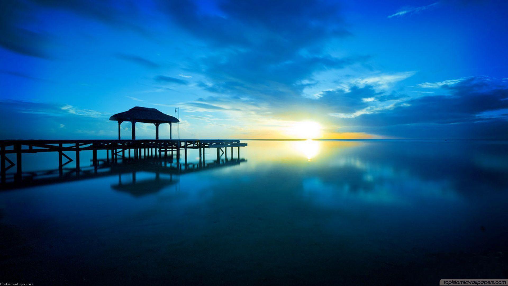 Sea Wallpaper High Resolution, Wonderful Blue Sea HD Sunset