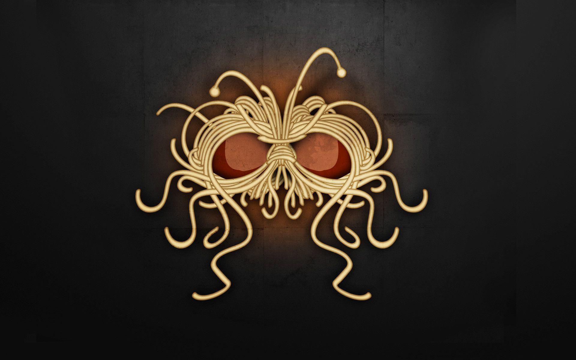 I&created Flying Spaghetti Monster wallpaper. Do with it what