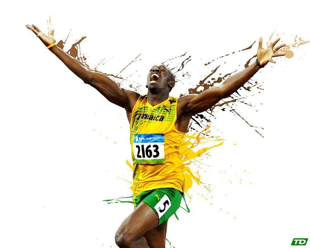 Usain Bolt Paint Splatter Wallpaper