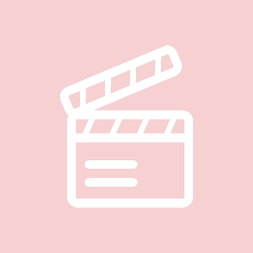 Movie Icon. Pastel pink icons:), iPhone app design, Ios app icon design