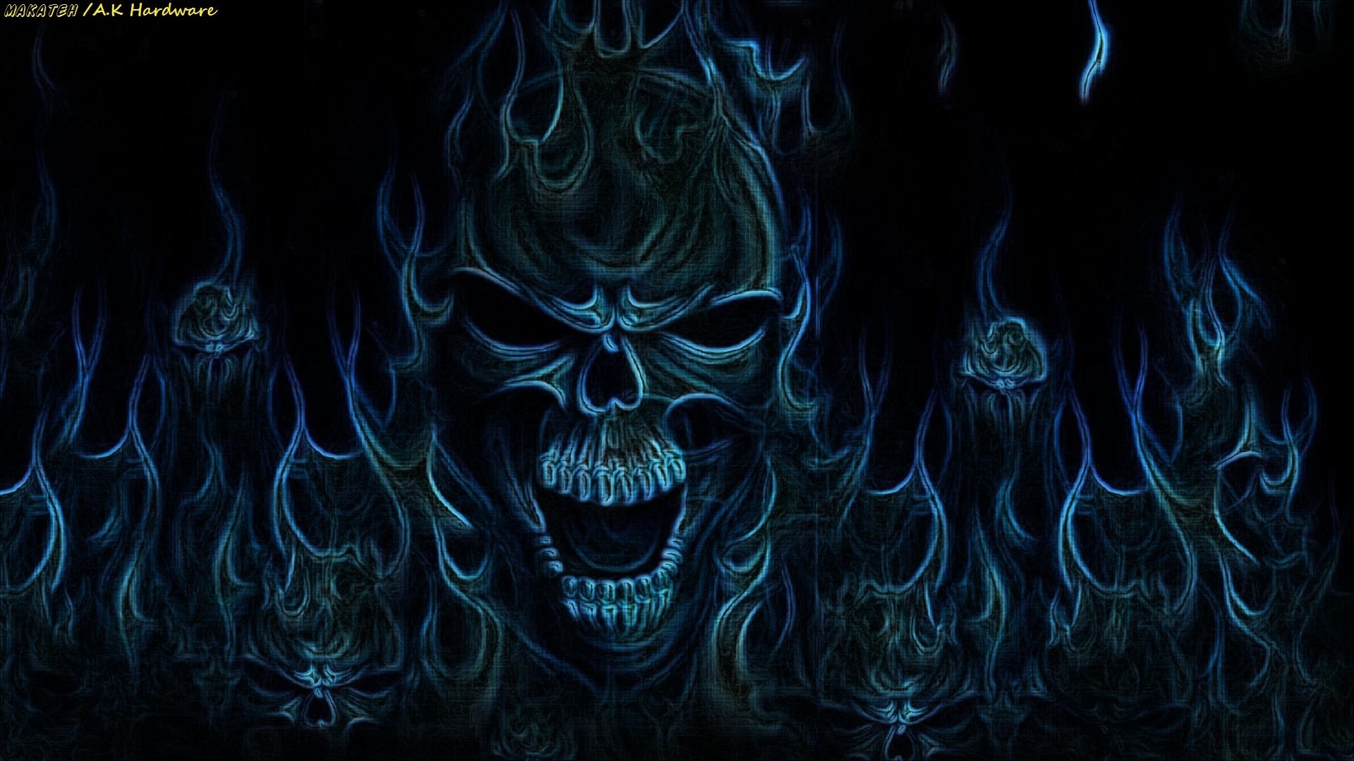 Blue Flame Skull Wallpapers Wallpaper Cave