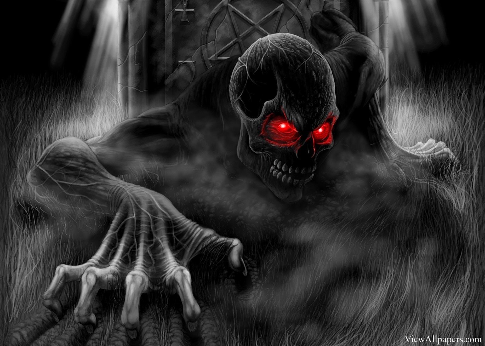 3D Rise Dark Side of UnderworldD & Abstract HD Wallpaper. Scary wallpaper, Skull wallpaper, Horror skull