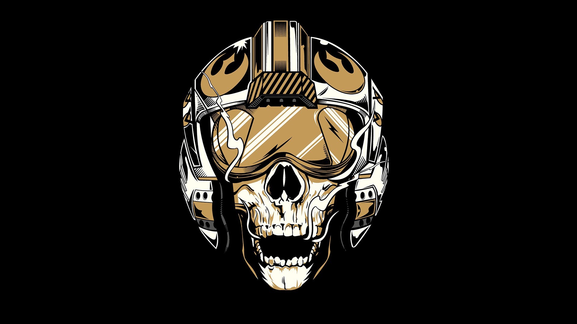 #black background, #helmet, #artwork, #Star Wars, #skull, wallpaper. Mocah HD Wallpaper