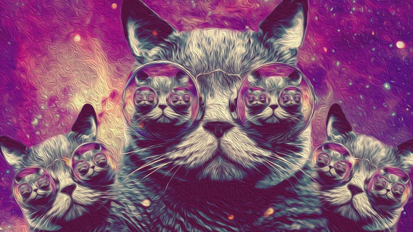 trippy cat wallpaper