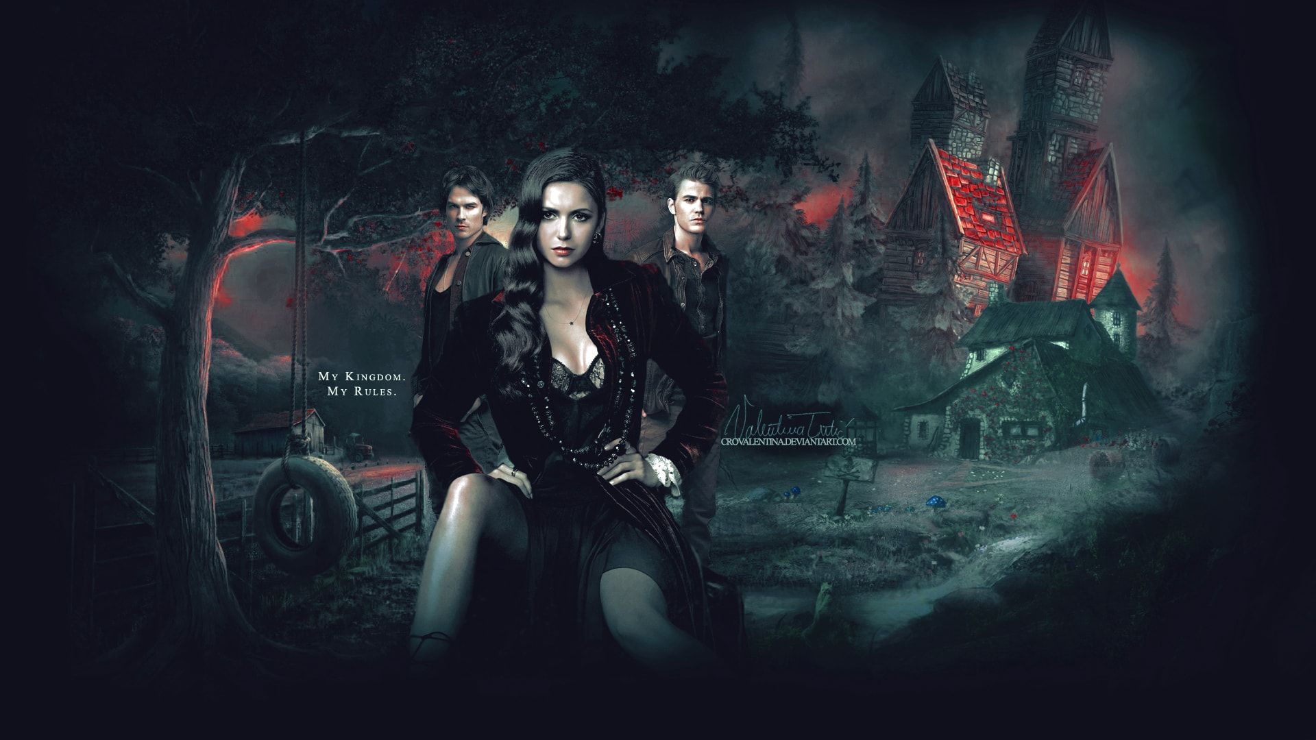 Vampire Red & Black Halloween Wallpapers - Vampire Wallpaper 4k