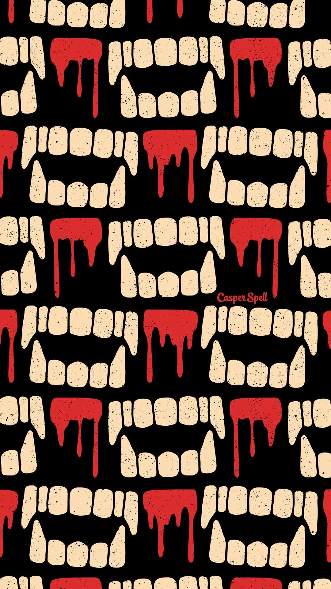 1080x Vampire Teeth Repeat Pattern Wallpaper Halloween Wallpaper For Phone