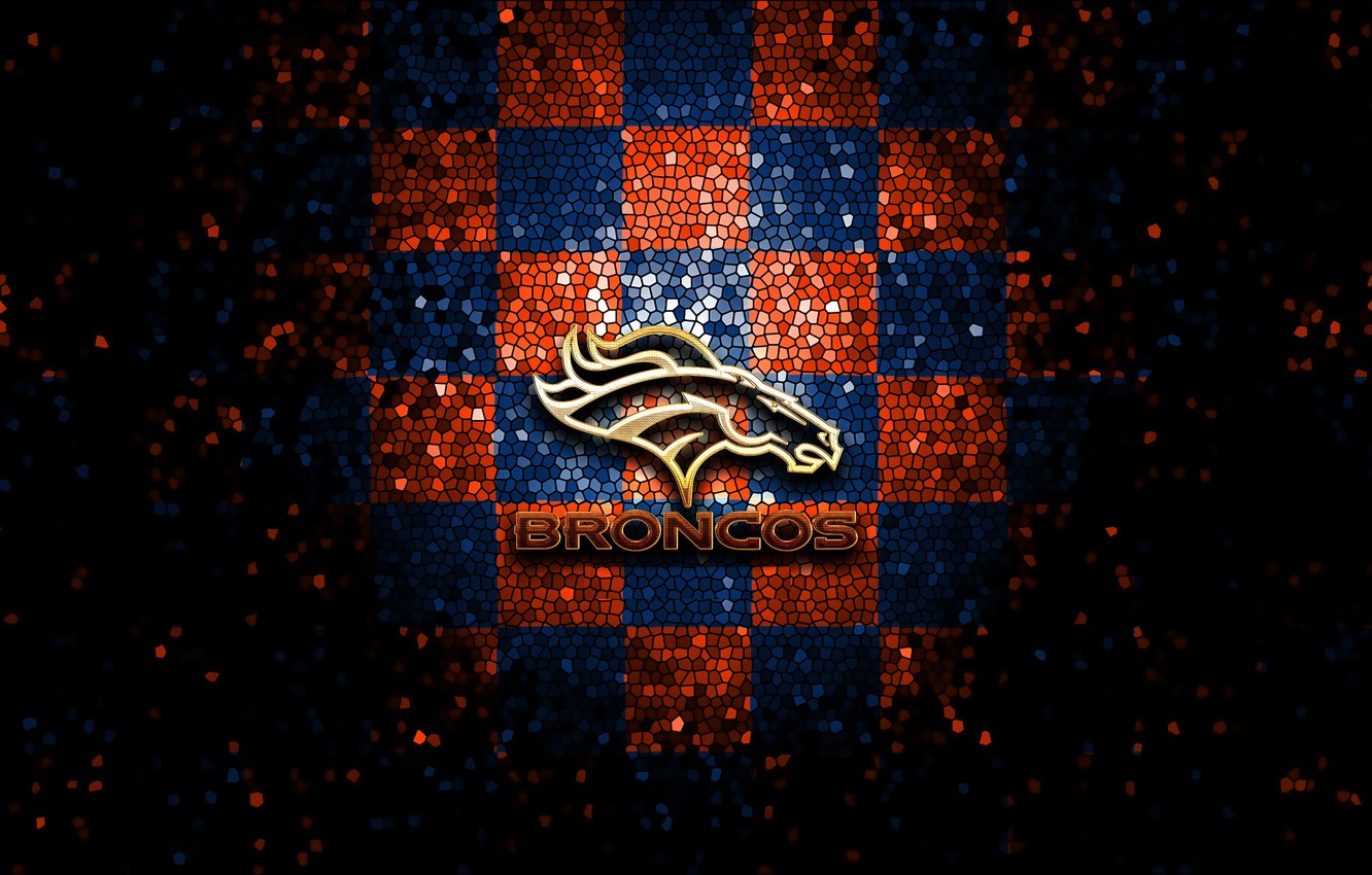 Wallpaper wallpaper, sport, logo, NFL, glitter, Denver Broncos, checkered image for desktop, section спорт