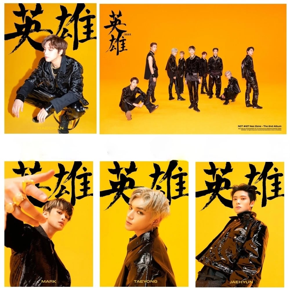 Self adhesive Wallpaper K POP BAND NCT 127 Neo Zone Kick It Posters Wall Stickers Wall Art Painting for Living Room Decoration. Wall Stickers